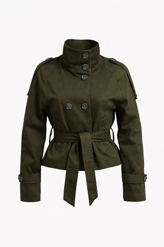 Short Trench Coat-Belted Fit