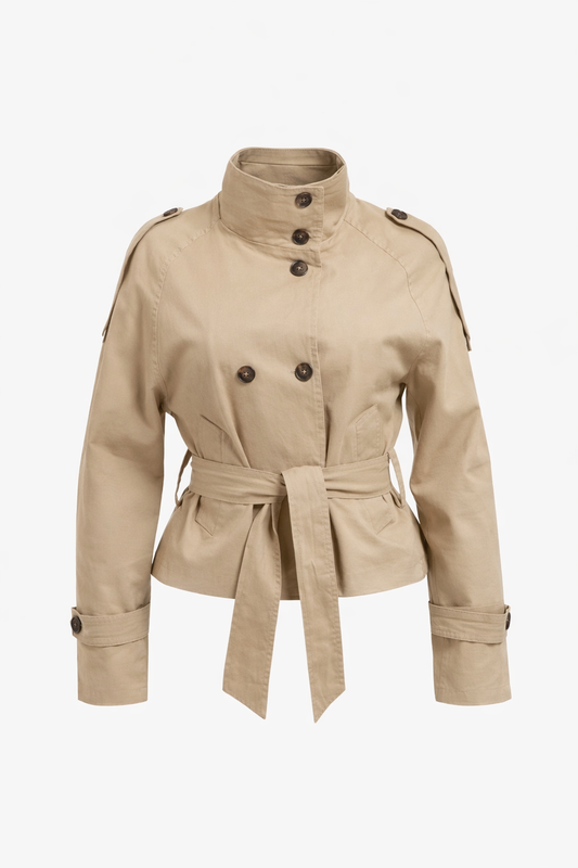 Short Trench Coat-Belted Fit