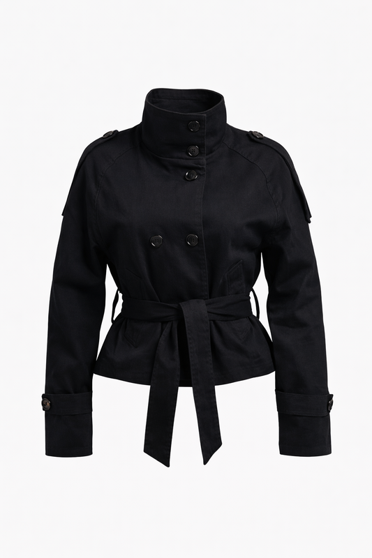 Short Trench Coat-Belted Fit