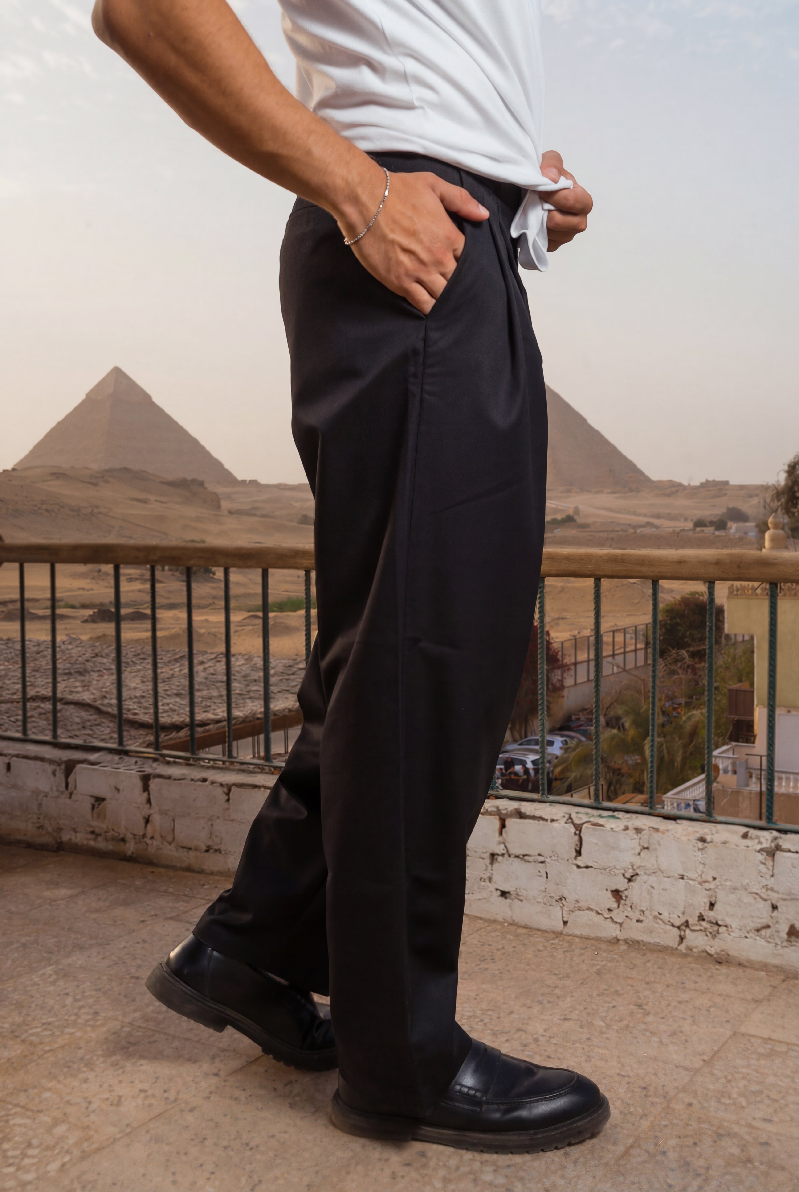 pleated trouser.